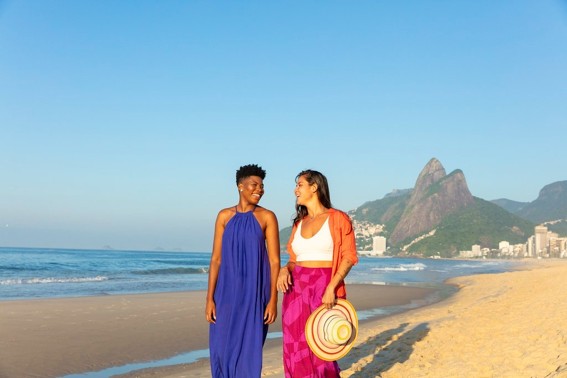 Couple of women at the beach
