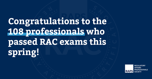Congratulations to the 108 professionals who passed RAC exams