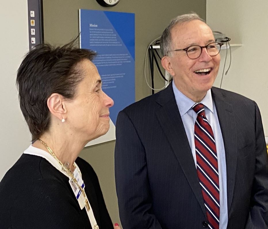 Dr. Edmund Sabanegh and Kathy Connerton at Press Conference Announcing Partnership