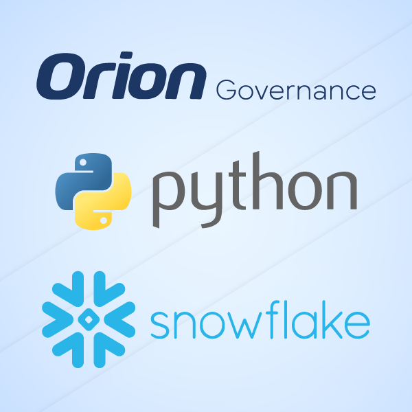 Orion Governance EIIG Python Snowflake Support Graphic