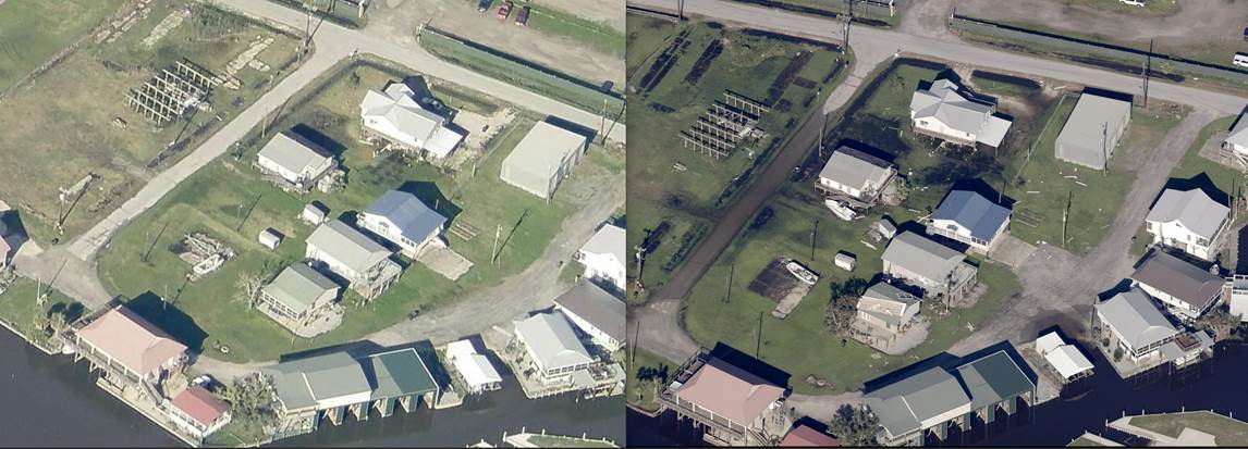 A side-by-side comparison of 3-inch GSD imagery (left, March 2024) and 1-inch GSD imagery (right, September 2024)