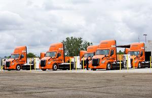 Freightliner eCascadia Battery-Electric Trucks Funded by the JETSI Project Deployed by Schneider 