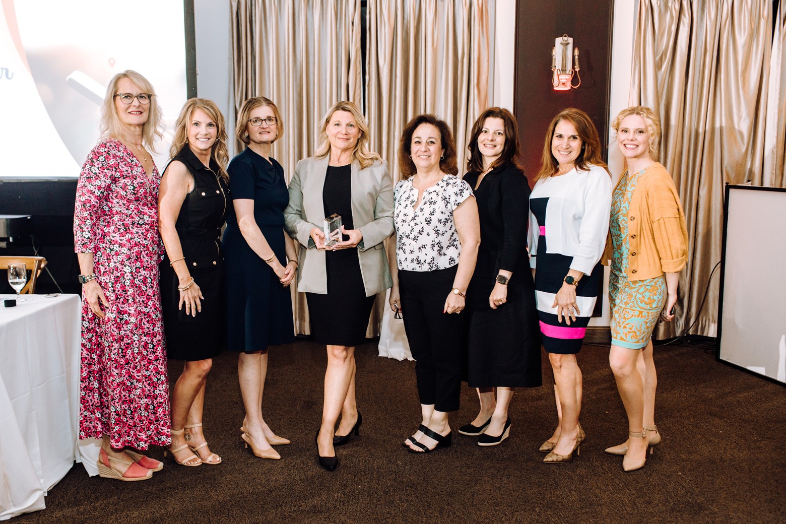 Women Guiding Women Team: L-R: Margaret Kranz, AVP Branch Manager, Orange Bank & Trust; Kathy Cole, VP Private Banking Officer, Orange Bank & Trust; Kelly Lynch-Moloney, CFP ®, VP Portfolio Manager, Hudson Valley Investment Advisors, Inc.; Amanda Dana, Director of Tourism for Orange County, Executive Director of the Orange County Film Office and 2025 Inspiring Leader Winner; Damiane Doyle, 1st VP Commercial Team Leader, Orange Bank & Trust; Cynthia Hand, Esq., VP, Trust Officer, Orange Bank & Trust; Carla Alfieri, Senior Vice President, Director of Private Banking, Orange Bank & Trust; Candice Varetoni, AVP Marketing Officer, Orange Bank & Trust