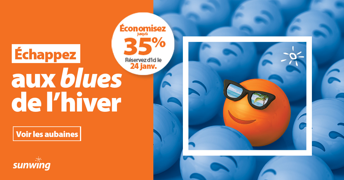 Sunwing lance un solde permettant aux Québécois d’échapper aux blues de l’hiver et s’évader vers le soleil 