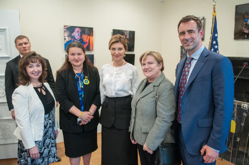 First Lady of Ukraine, Olena Zelenska, met with representatives from HP Inc. and the Global Business Coalition for Education, at the Ukraine House cultural center in Washington, D.C. this week, to accept a donation of technology and learning material headed to Ukraine to support thousands of students, teachers, and healthcare practitioners.Left to right: HP’s Meredith Singer, Ukraine Ambassador Extraordinary and Plenipotentiary of Ukraine to the United States Oksana Markarova, First Lady of Ukraine Olena Zelenska, HP’s Amy Burke, GBC Executive Director of the Global Business Coalition for Education Justin Van Fleet.