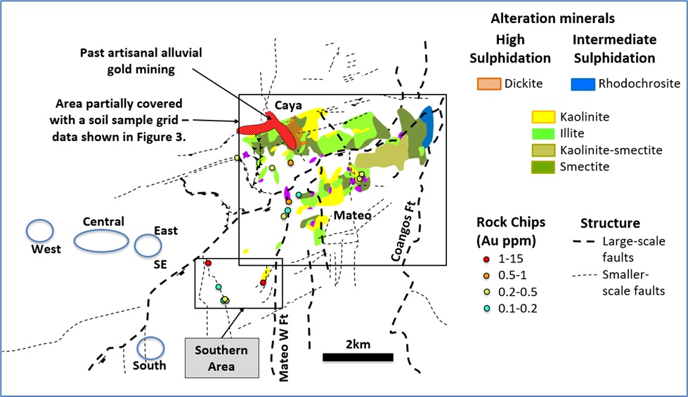 Figure 2 – Warintza Regional Exploration Program Epithermal Targets