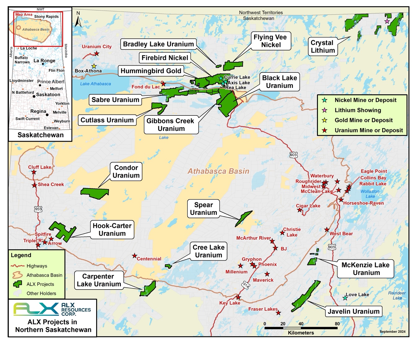 Figure 1 – Athabasca Basin Uranium Projects