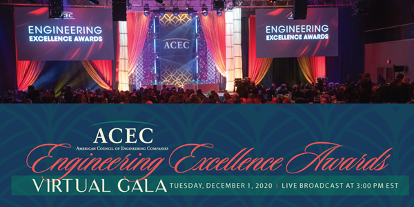The 53rd Annual Engineering Excellence Awards, hosted by the American Council of Engineering Companies, was held virtually for the first time ever on December 1st 2020.