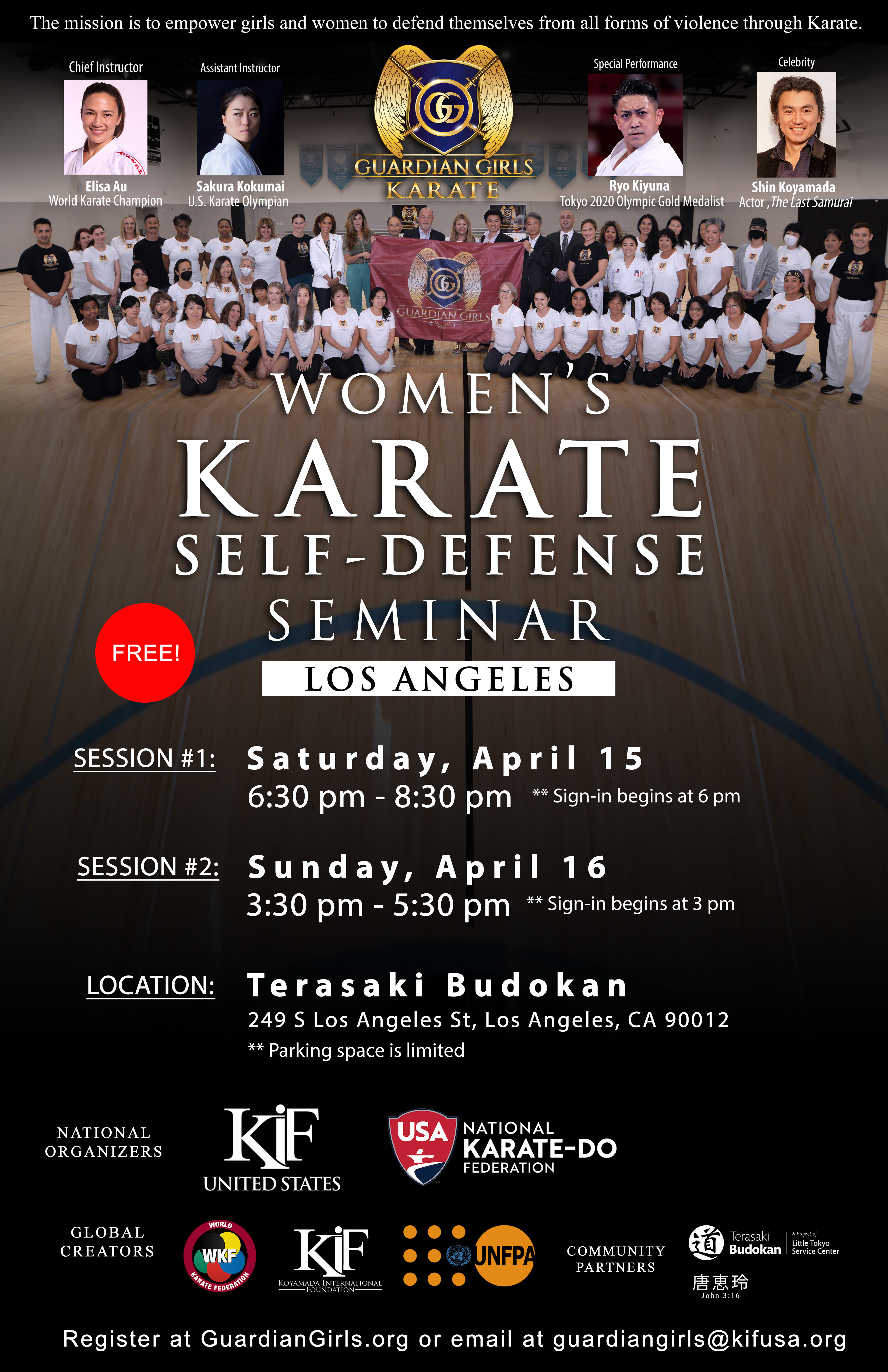 Women's Karate Self-Defense Seminar Flyer