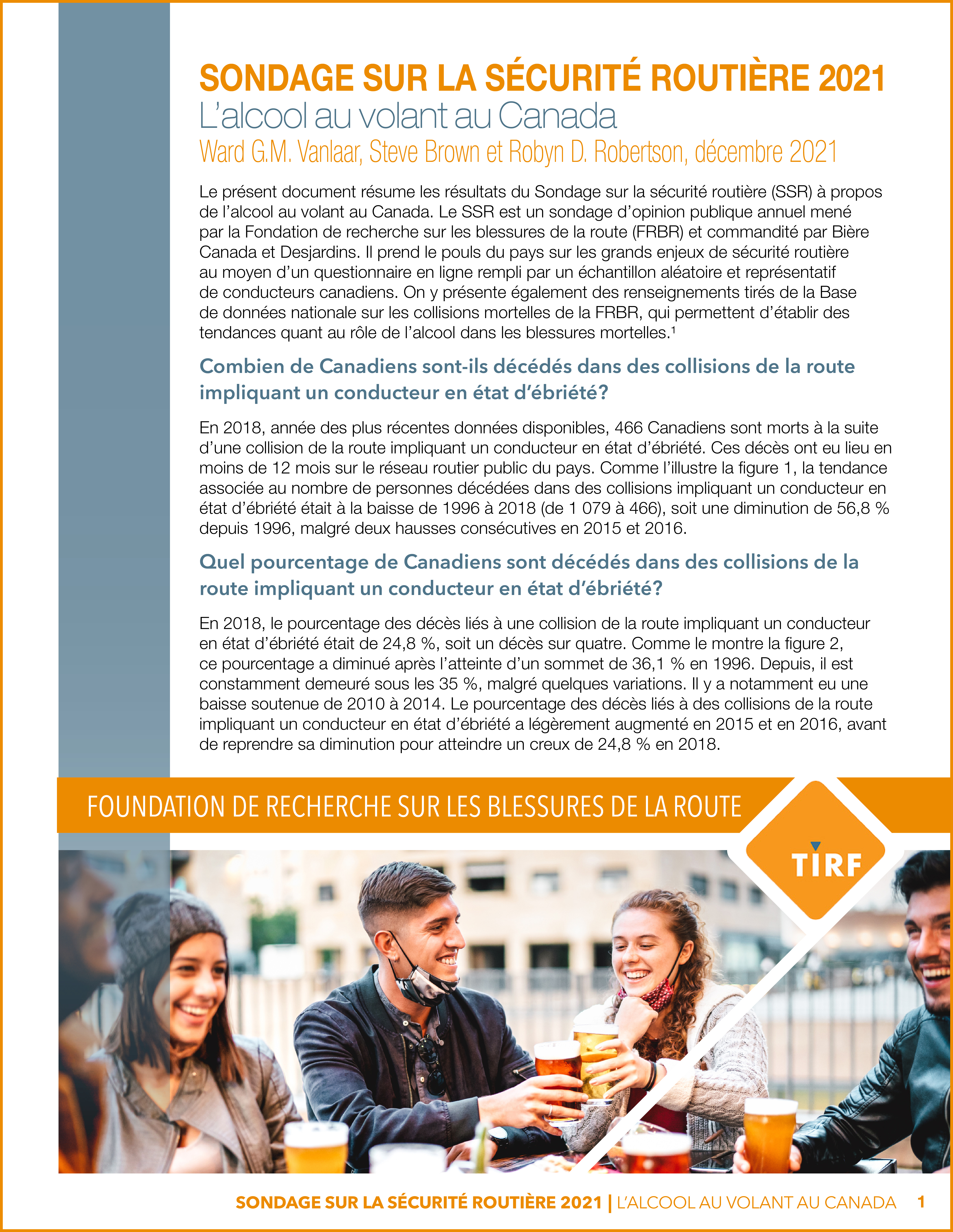 Sondage sur la sécurité routière 2021 | L’alcool au volant au Canada