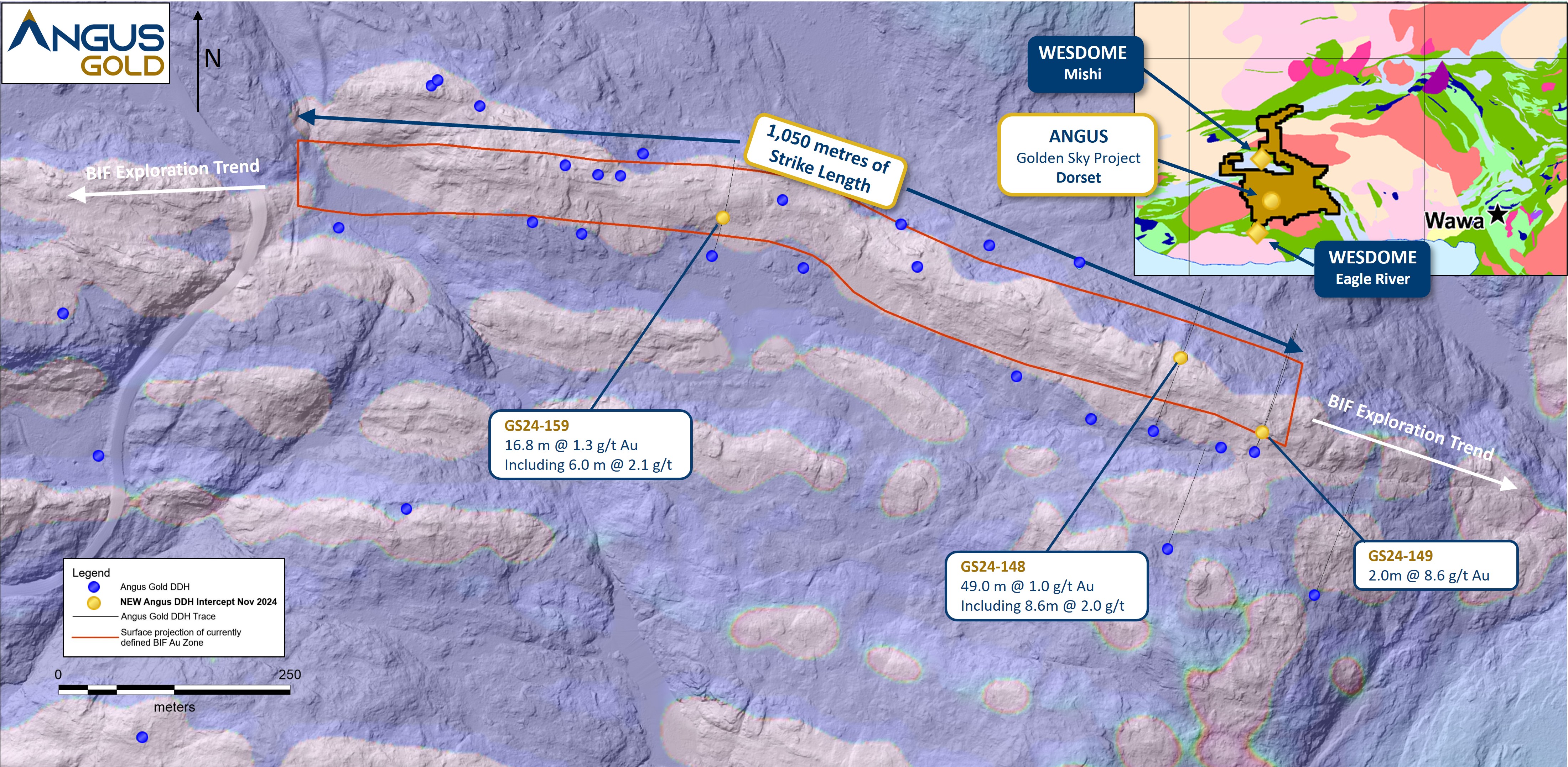 Figure 1 - Plan view map BIF-hosted Gold Zone. 