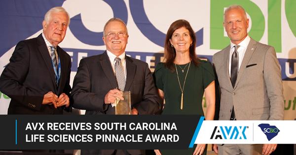 AVX Receives the South Carolina Life Sciences Pinnacle Award for Organizational Contribution at SCBIO 2019
