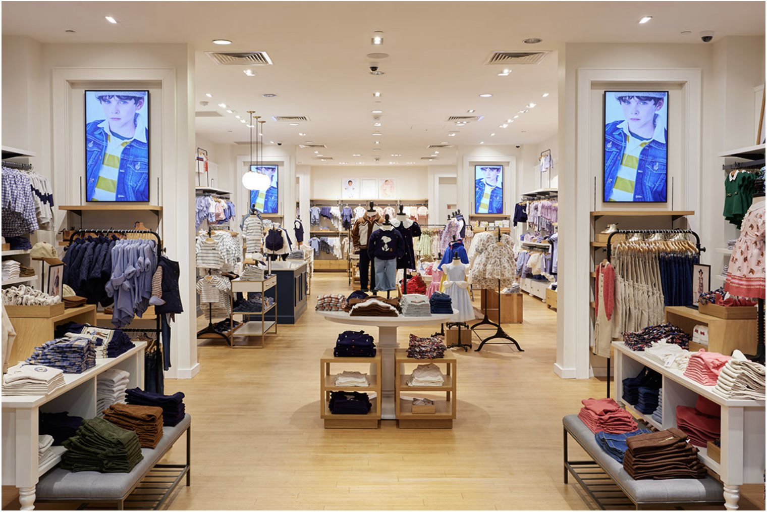 Samsung 4K displays at Janie and Jack flagship store interior