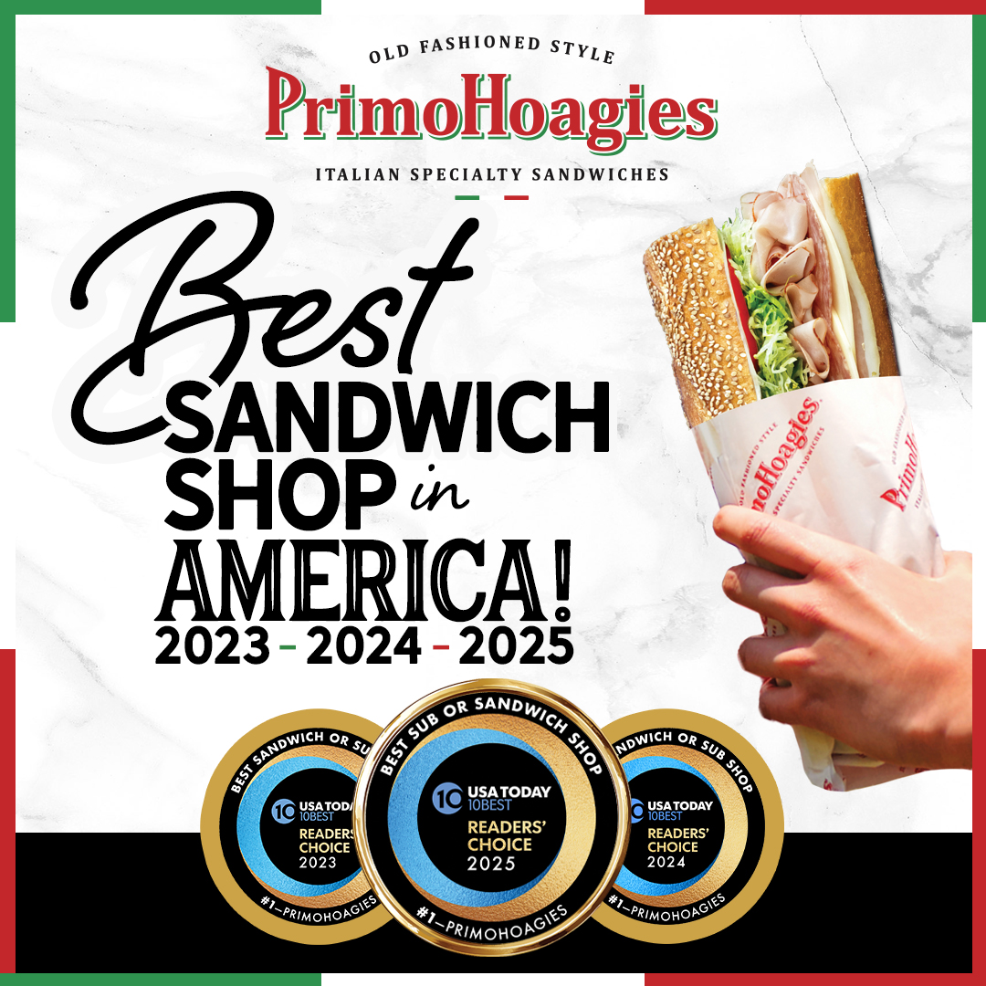 PrimoHoagies Named Best Sandwich Shop in America by USA TODAY’s 10BEST—for the Third Year in a Row