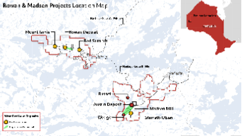 Rowan & Madsen Projects Location Map