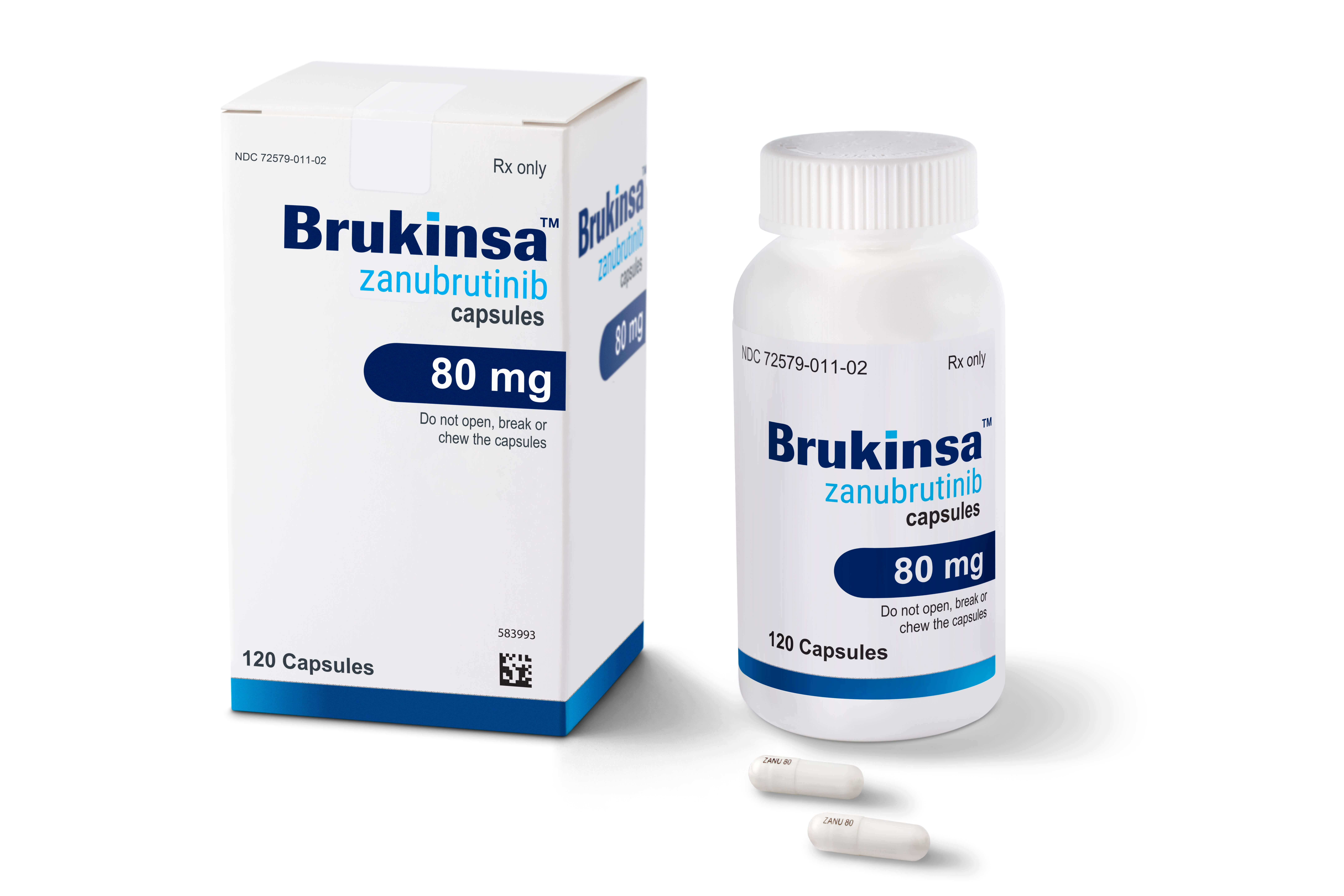 BRUKINSA(TM) packaging and tablets