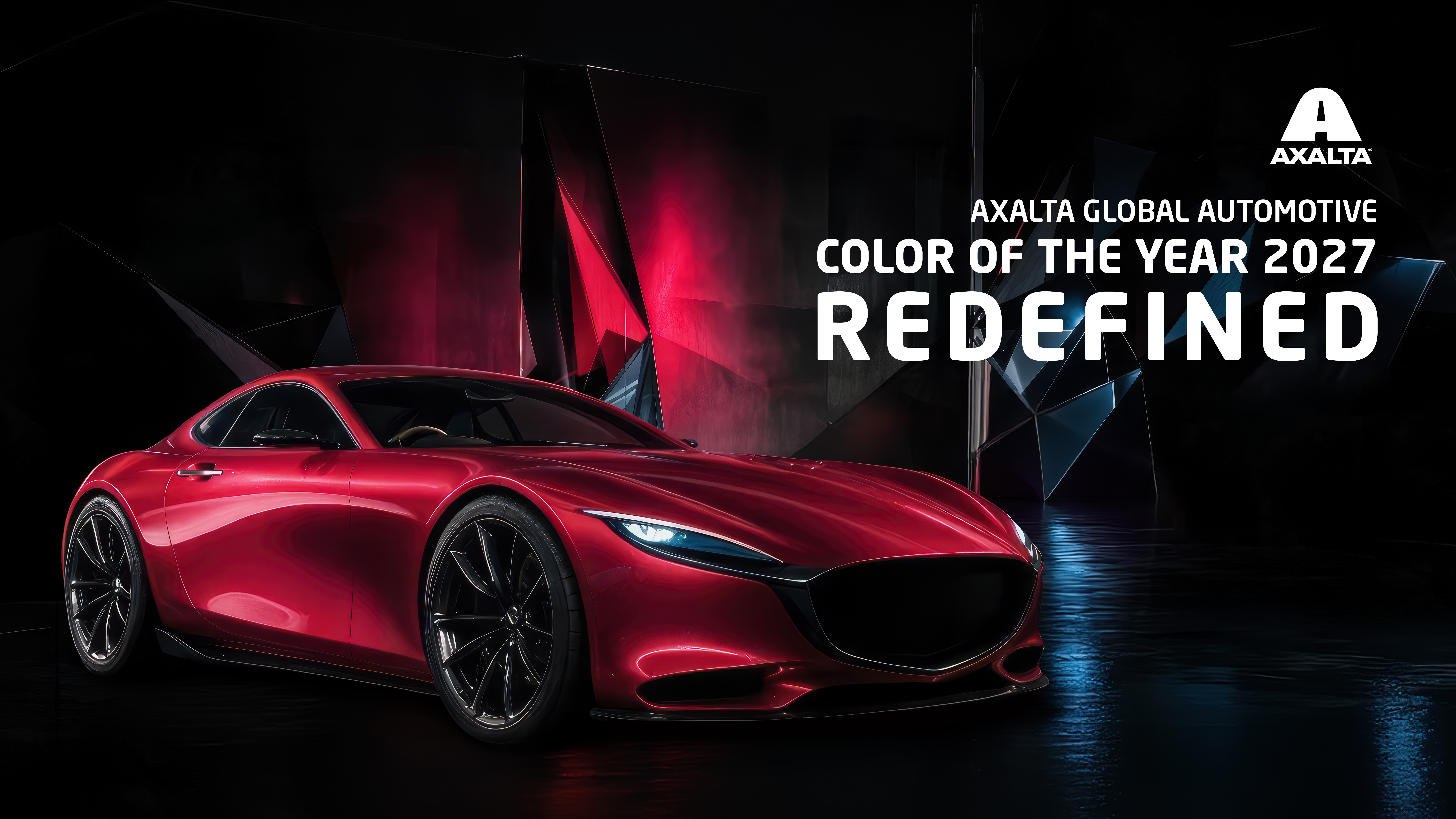 Graphic of a car alongside the Axalta logo and "Axalta Global Automotive Color of the Year 2027 - Redefined"