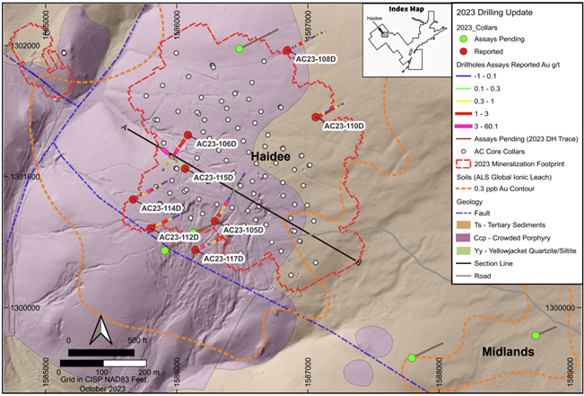 2023 Haidee Target Area Drilling – Plan View