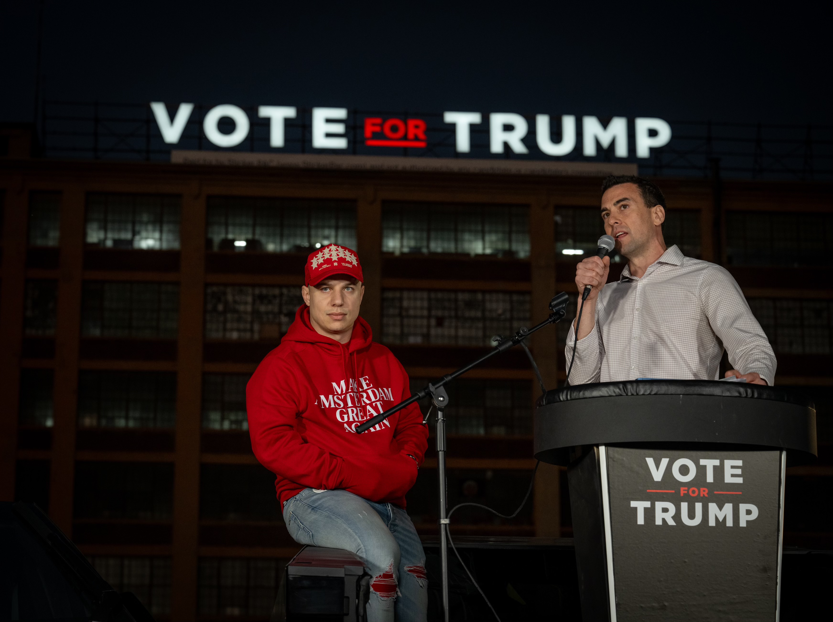 Anthony Constantino, CEO of Sticker Mule and Joe Mastroianni, candidate for New York State Assembly.