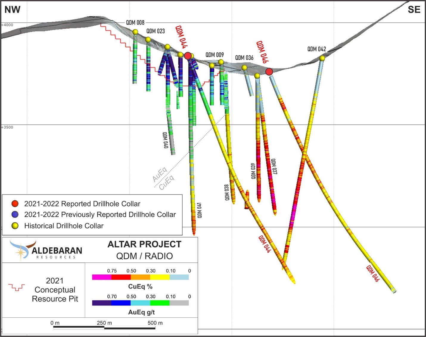 Section showing QDM-21-044 and QDM-22-046