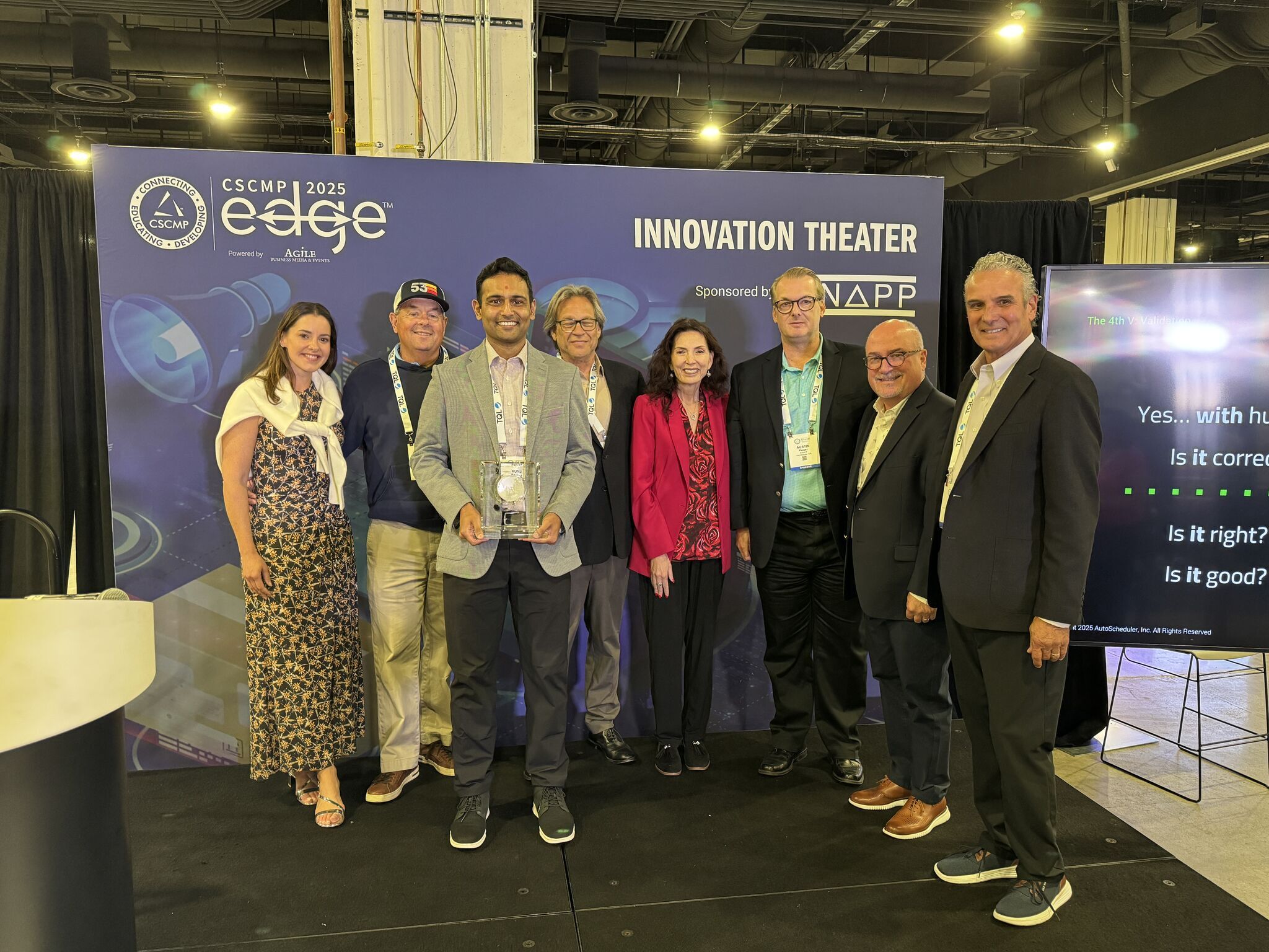 Kunj Pandya Accepts the CSCMP 3V Business Innovation Award on Behalf of AutoScheduler.AI