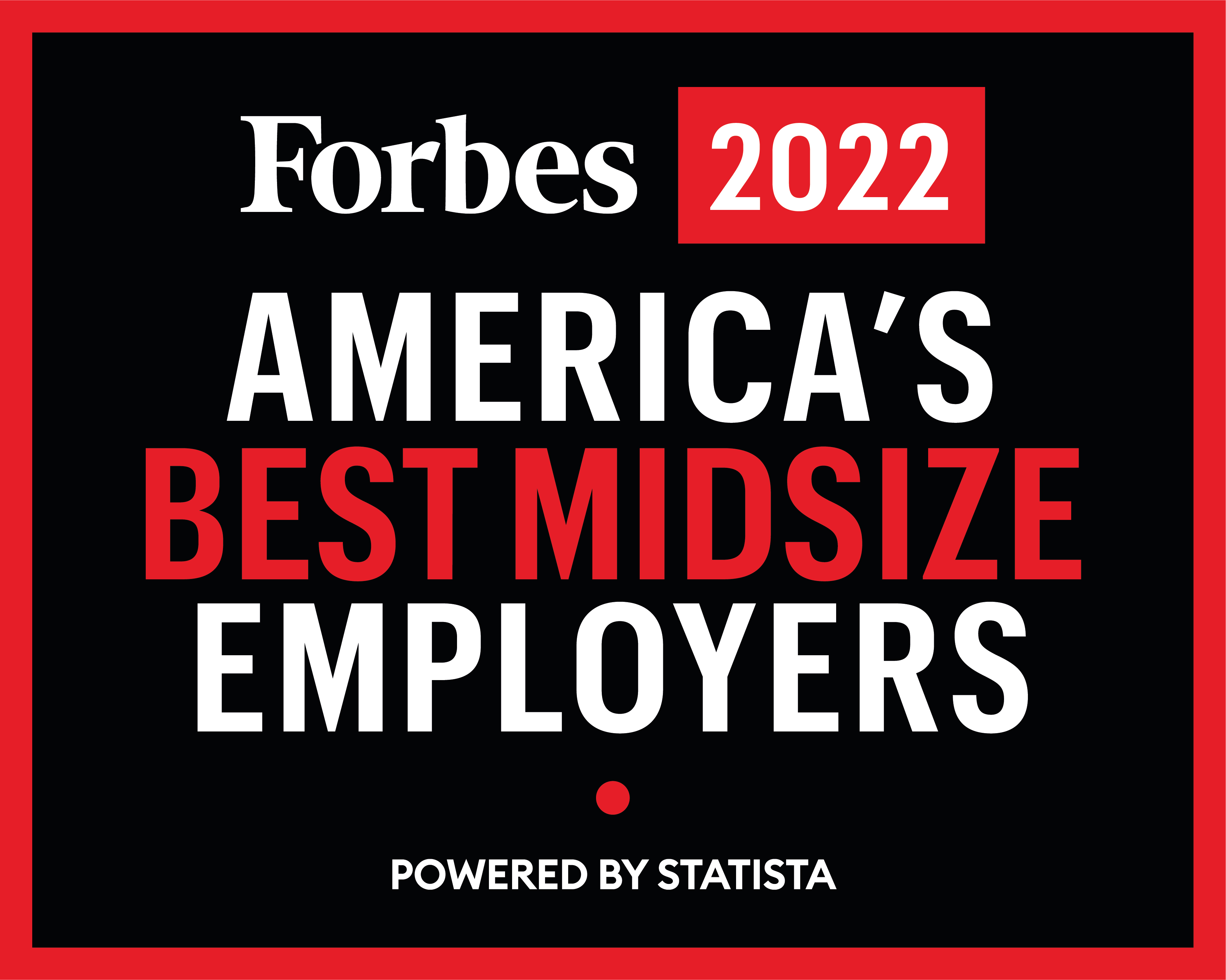 Forbes America's Best Midsize Employers 2022 Logo