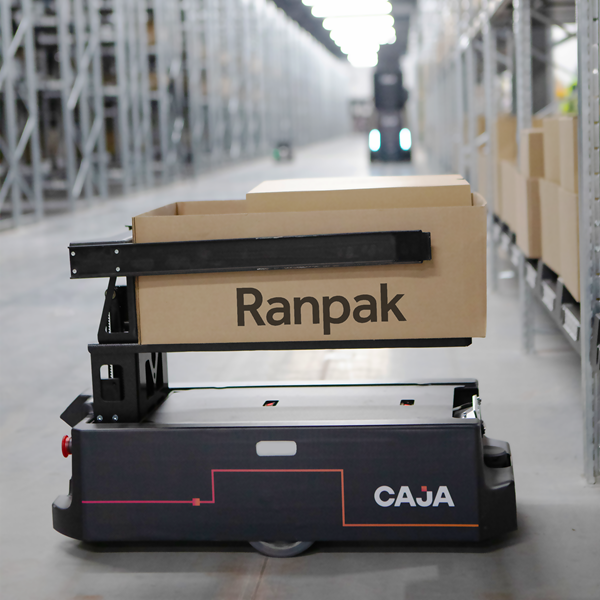 Caja Cart Robot and Ranpak 100% Sustainable, Paper-Based Packaging