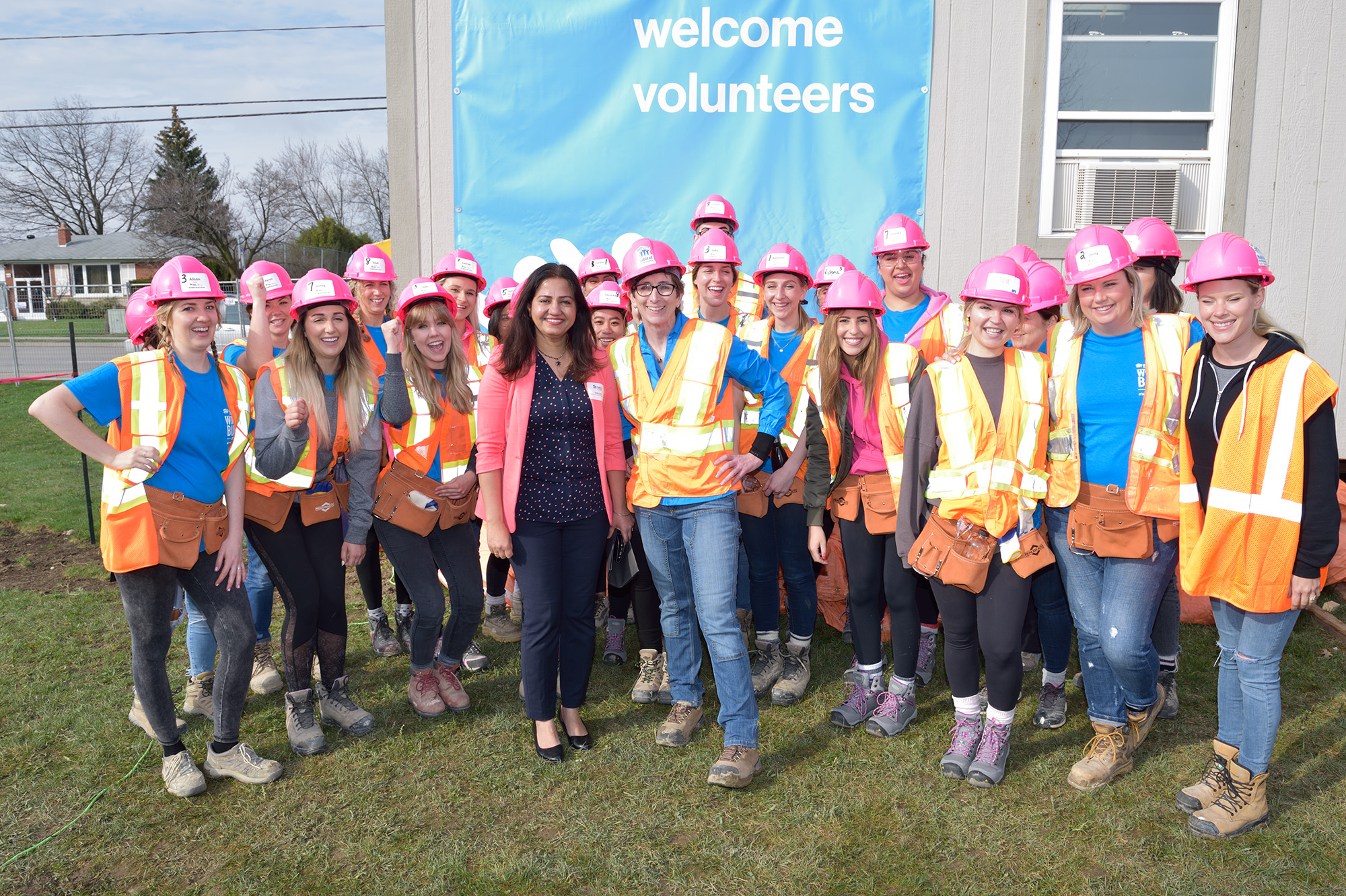 This photo was taken from Habitat for Humanity GTA's 2018 Women Build kick off. 
