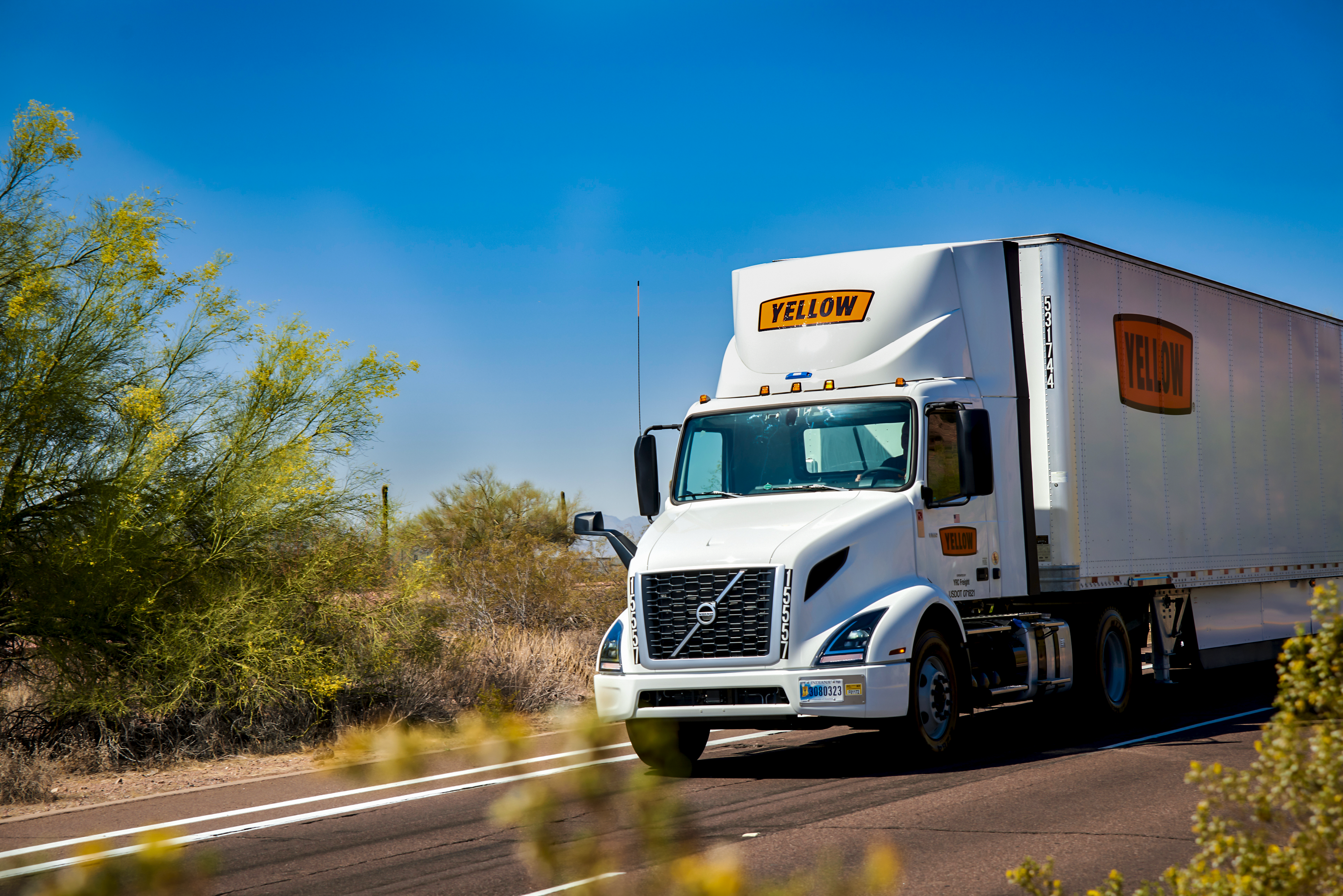 Yellow Corporation's new emissions-reducing equipment on the road. 