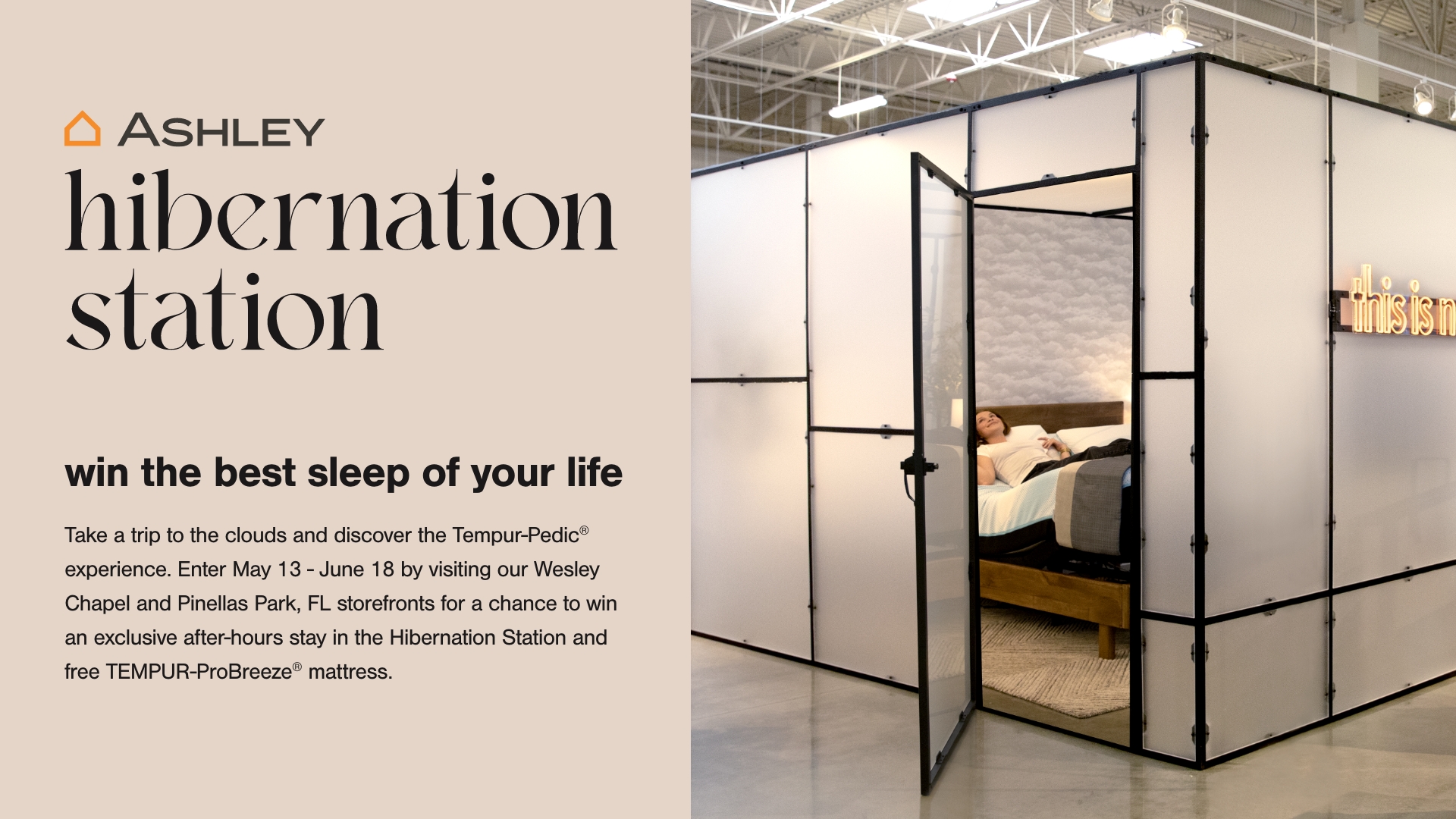 Ashley Partners With Tempur-Pedic® To Give One Lucky Winner Exclusive “Best Sleep of Your Life” Experience