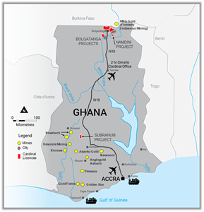 Figure 1: Cardinal Resources Tenements in Ghana