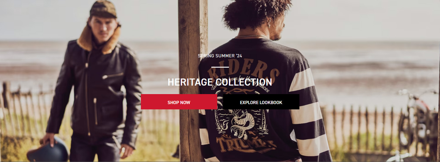 Triumph Clothing Shop Page Header