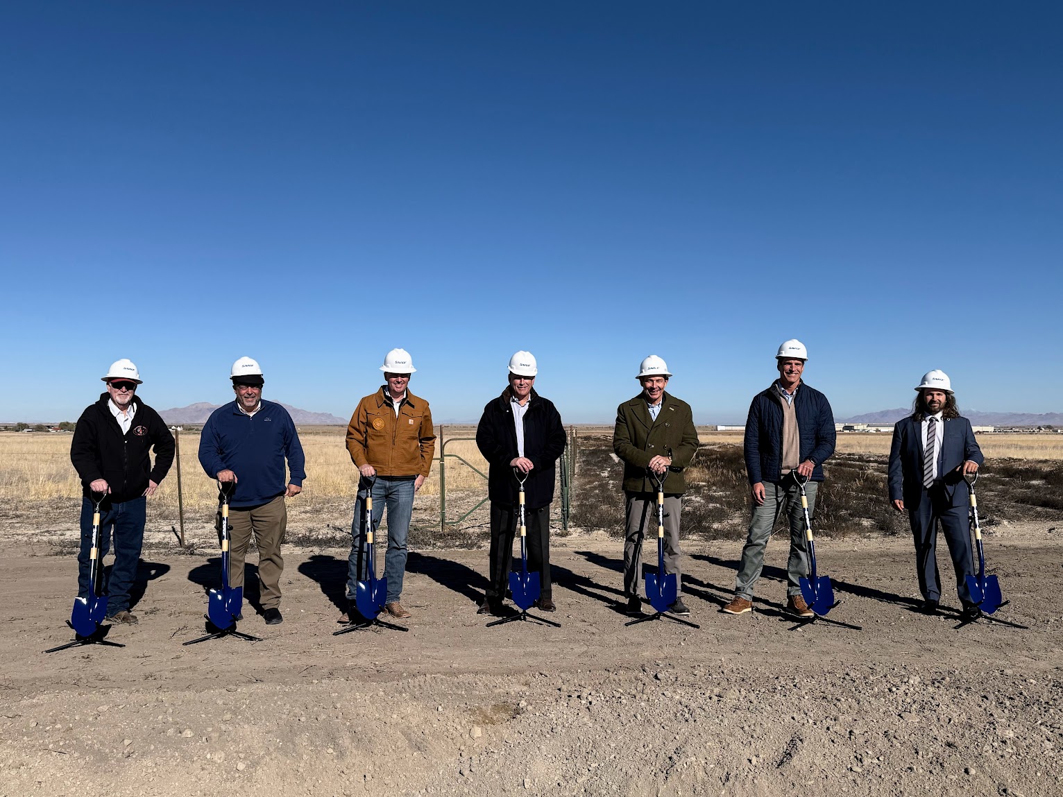 Groundbreaking for the new Savage Tooele Railroad rail line in Tooele County, Utah