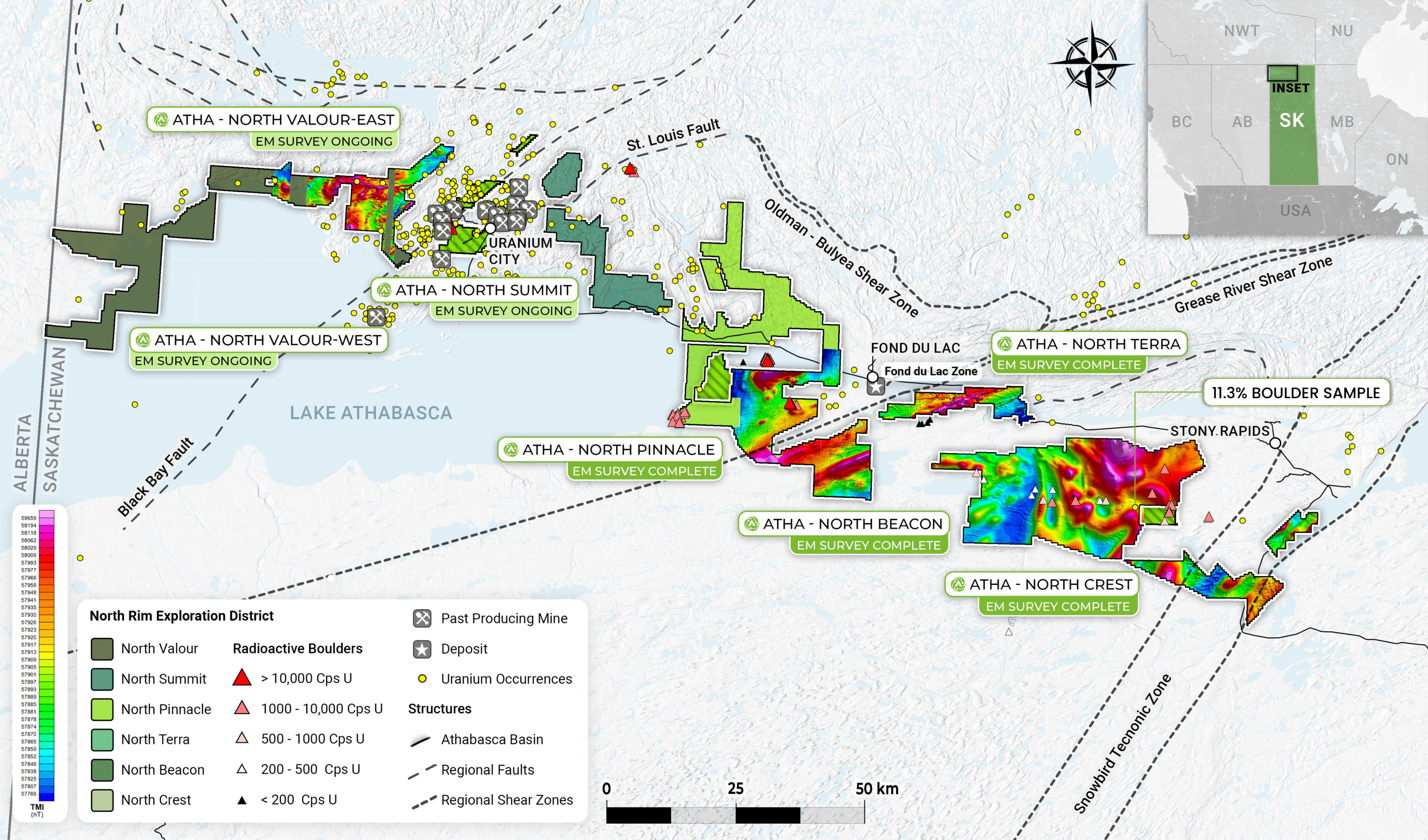 Initial Survey Results Over North Rim Exploration District