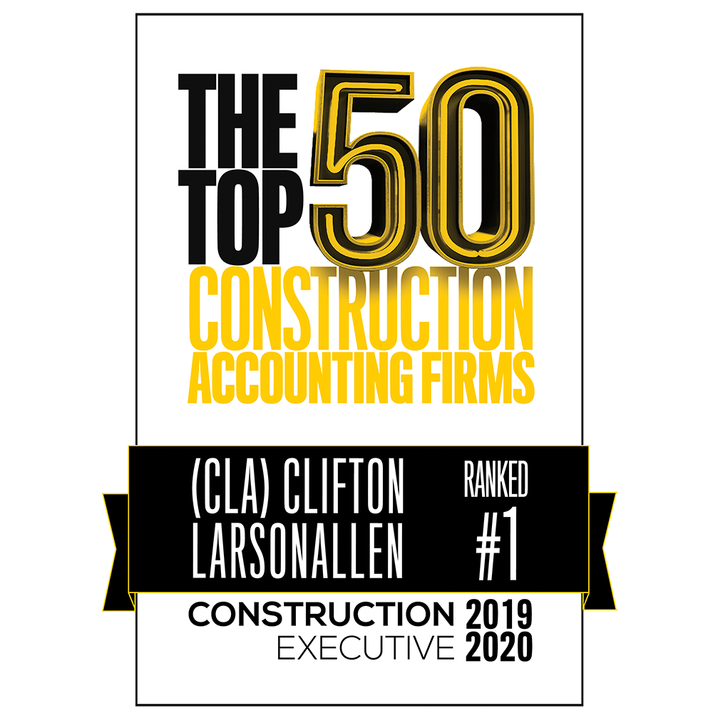 CLA maintained its hold on the number one spot in the renowned magazine’s rankings, which recognizes the leading independent construction accounting firms in the United States each year.