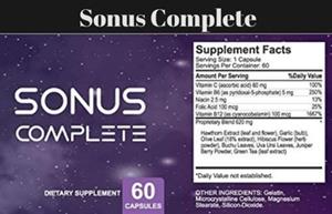 sonus complete supplement facts