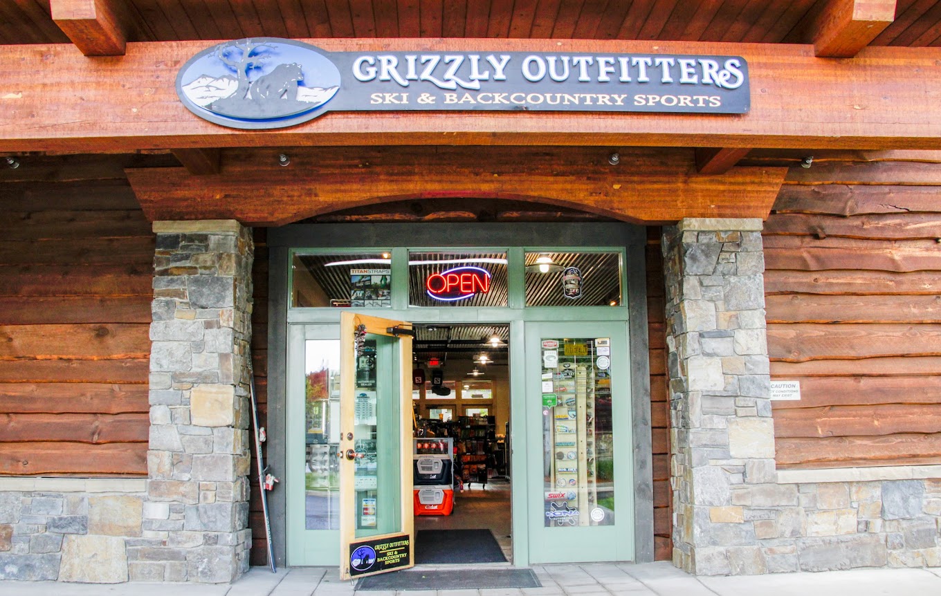Front of store and front door of Grizzly Outfitters Store in Big Sky Montana acquired by Christy Sports