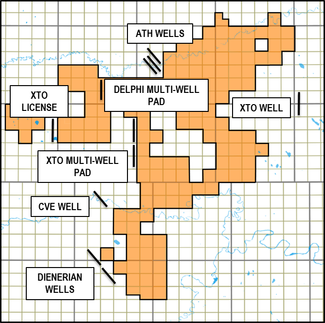 Delphi Energy Corp Adjacent Drilling Activity