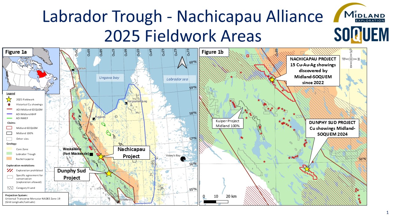 Figure 1 Labrador Trough-Nachicapau Alliance 2025 Fieldwork Areas