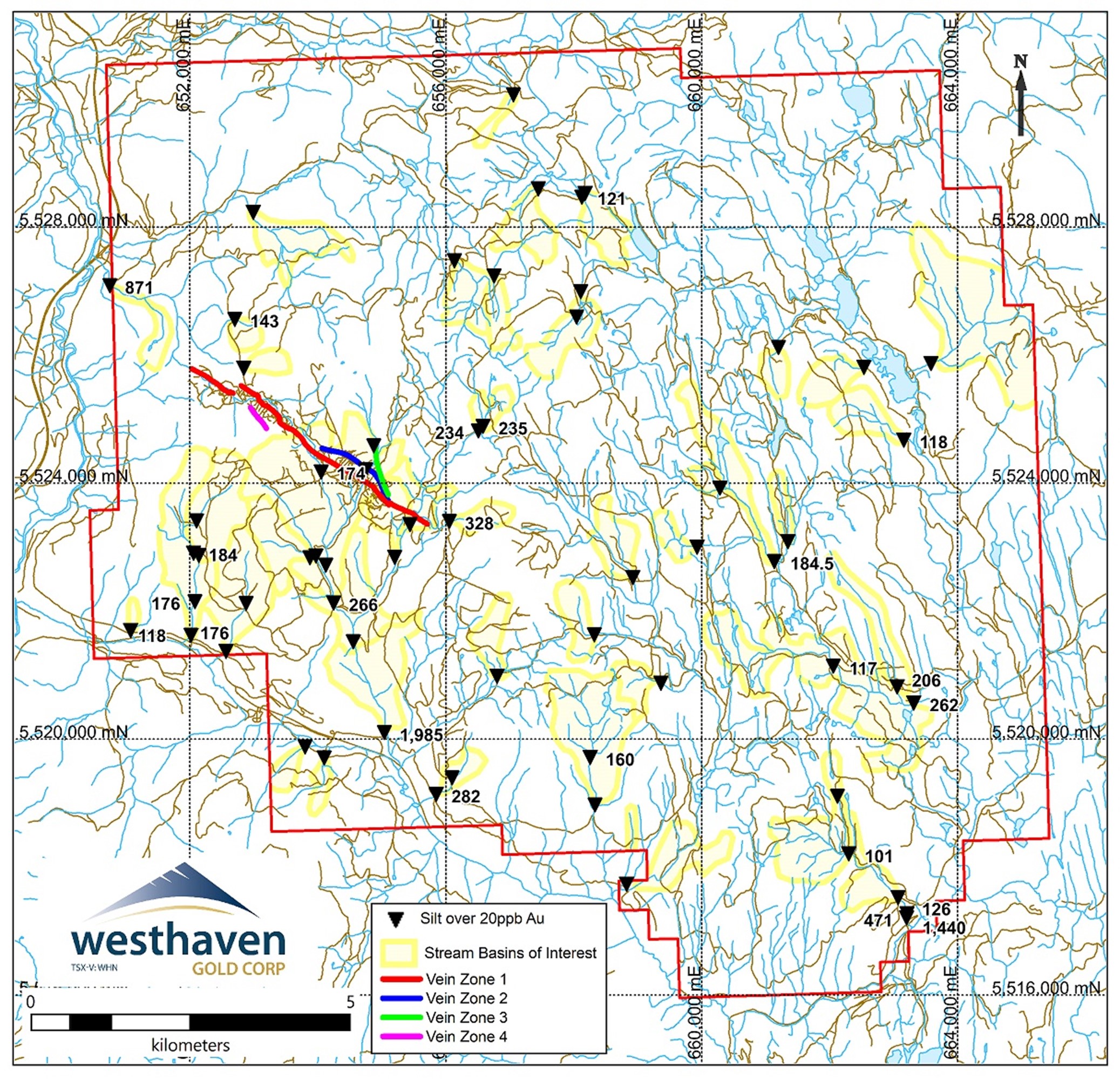 Silt Sample Assay Map