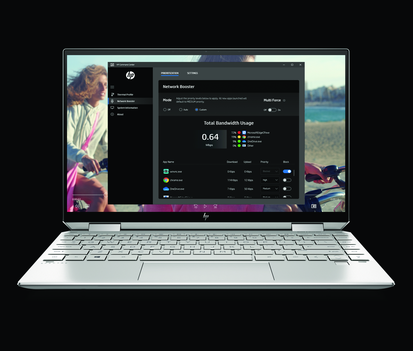 HP Spectre x360 13 with Network Booster in Natural Sillver