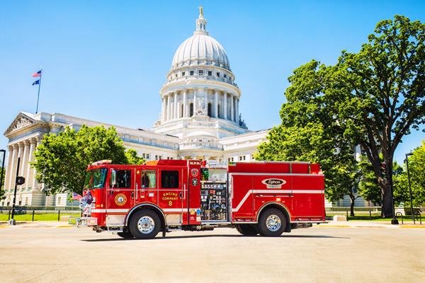 The first Pierce Volterra zero-emissions pumper has been placed in service with the City of Madison Fire Department, making this the first electric fire truck in service in North America.