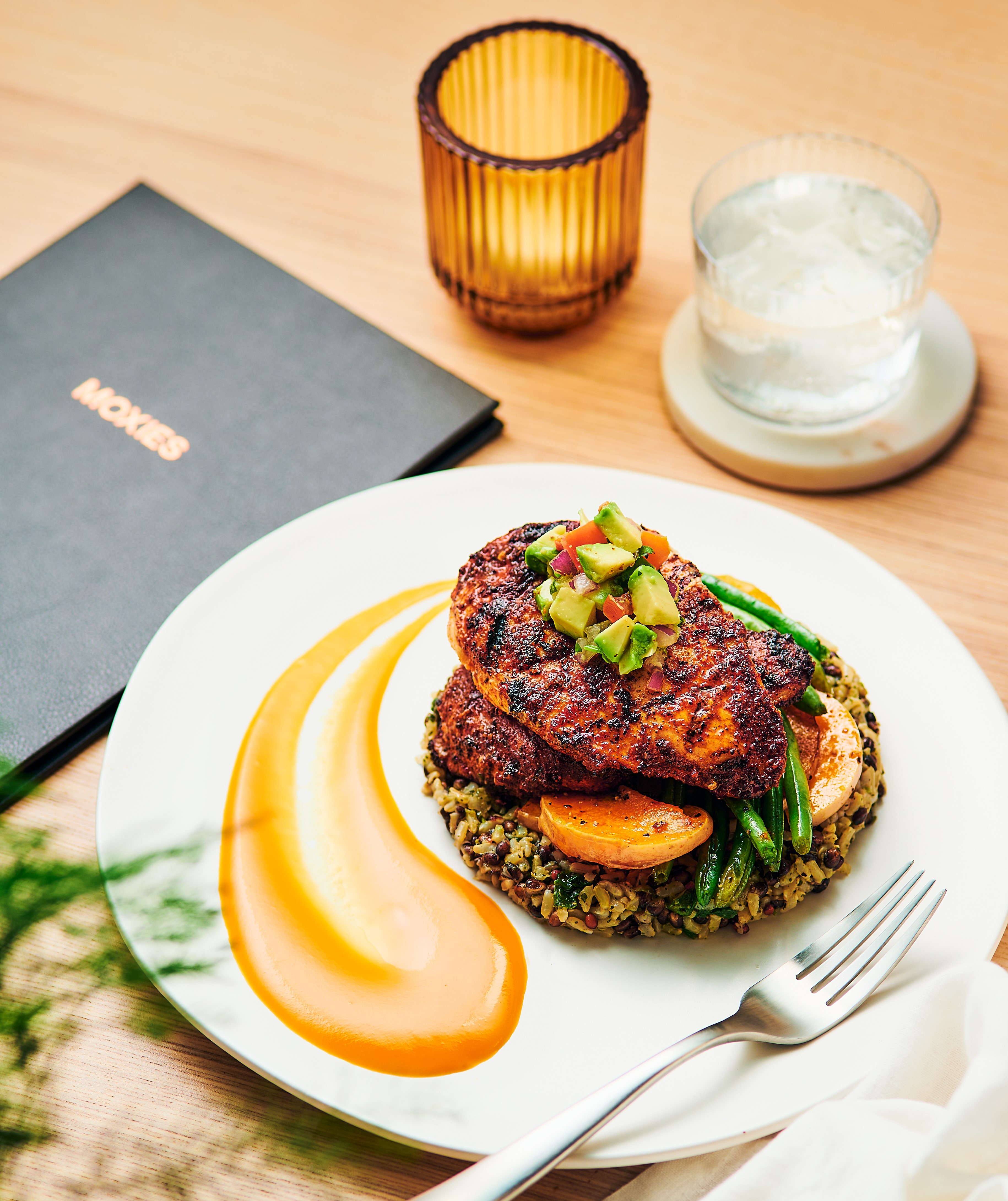 Moxies Chipotle Mango Chicken dish