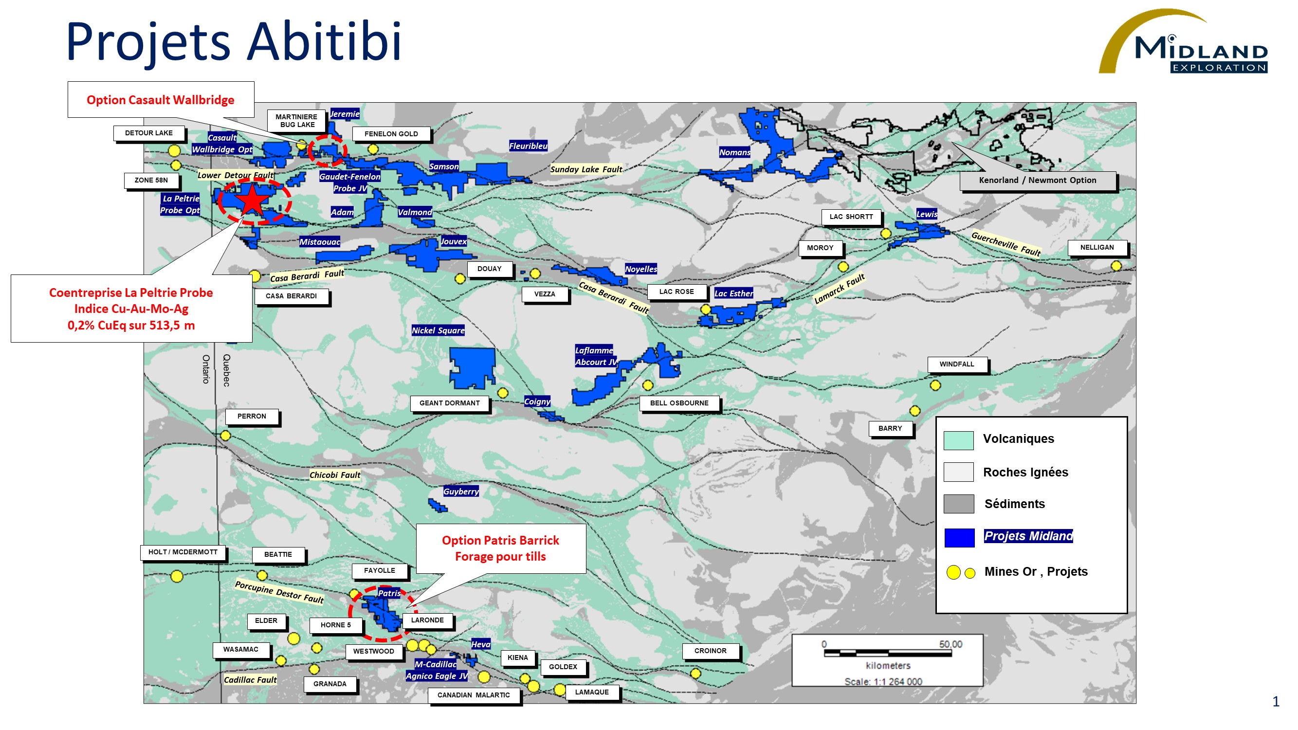 Figure 1 Midland donne un aperçu de ses activités de suivi en exploration pour 2025