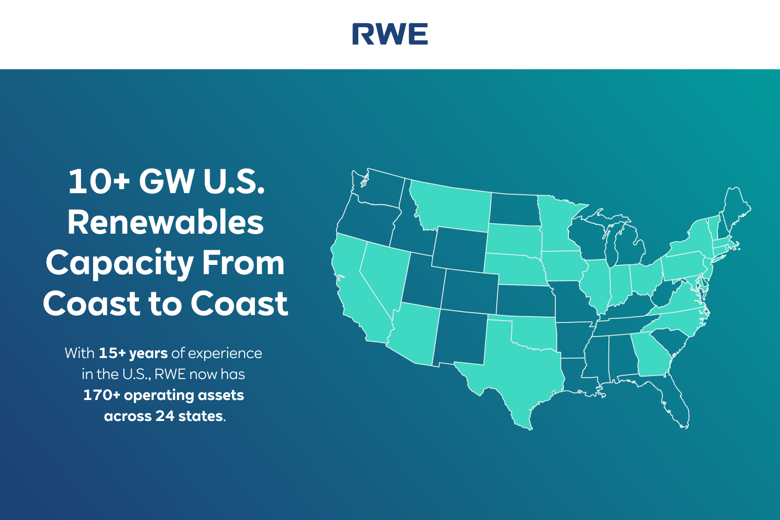 RWE reaches 10 gigawatts owned and operated clean generation assets in the U.S.