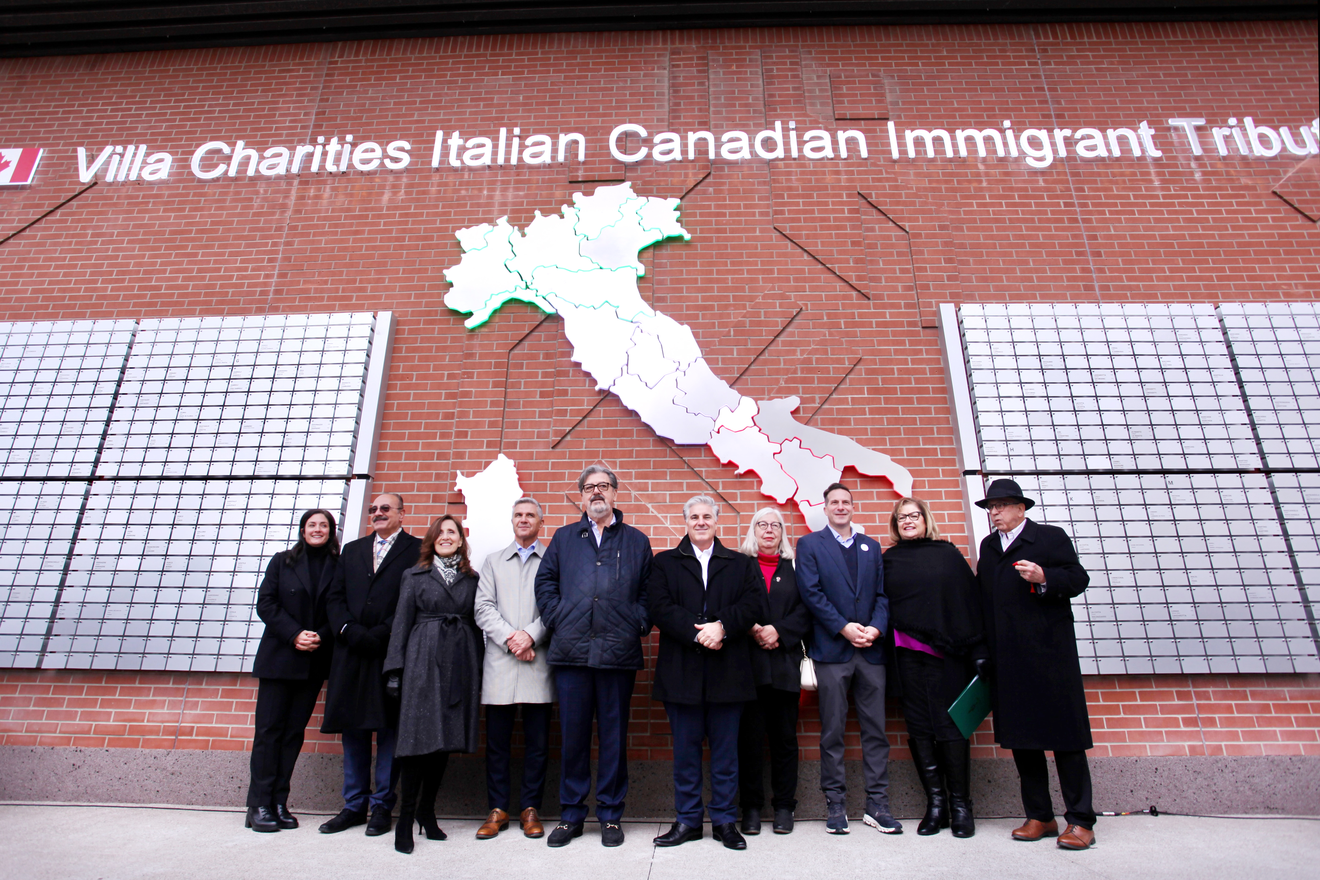 Villa Charities executives unveil Italian Canadian Immigrant Tribute Installation.