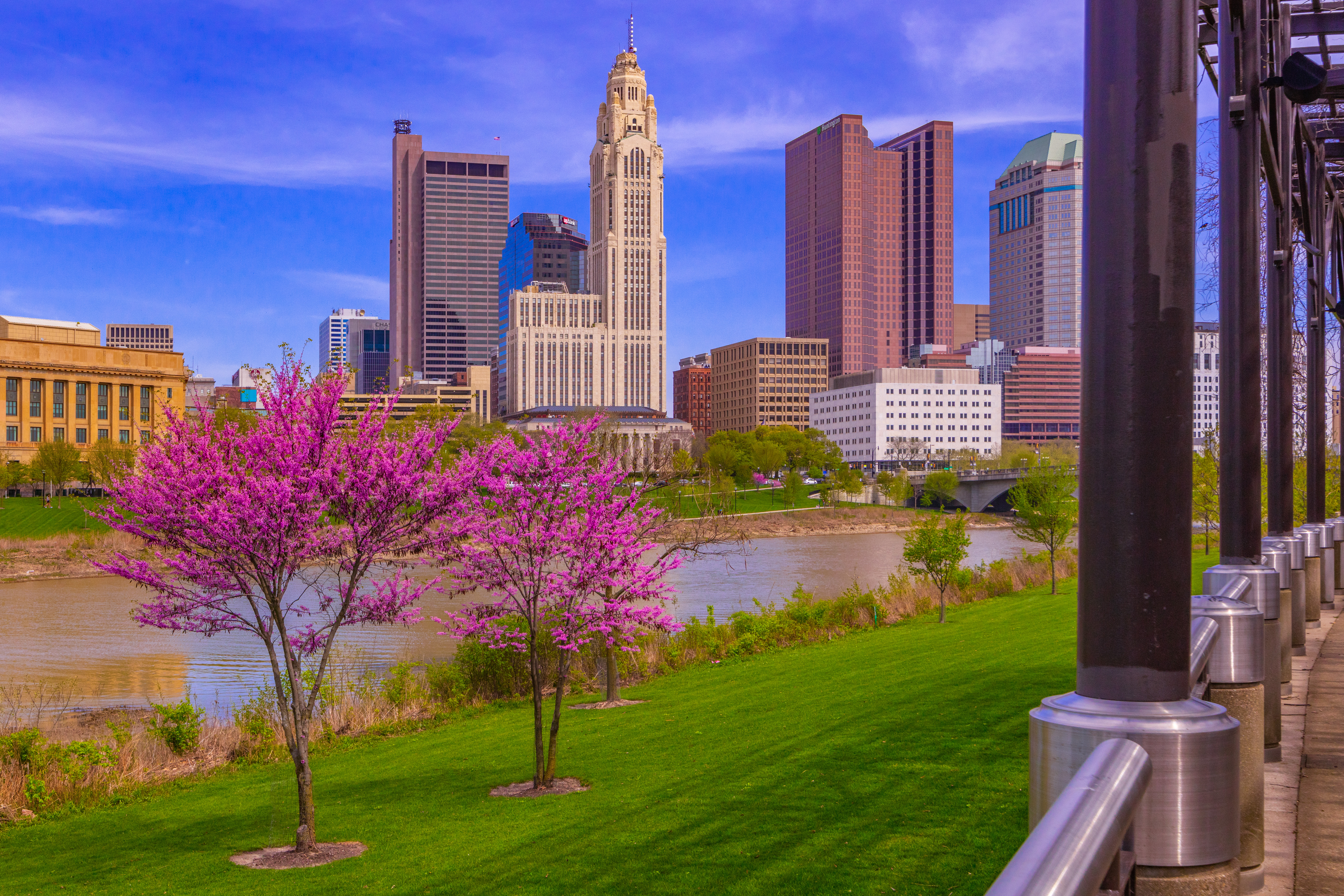 Scioto Mile in Columbus in the Spring