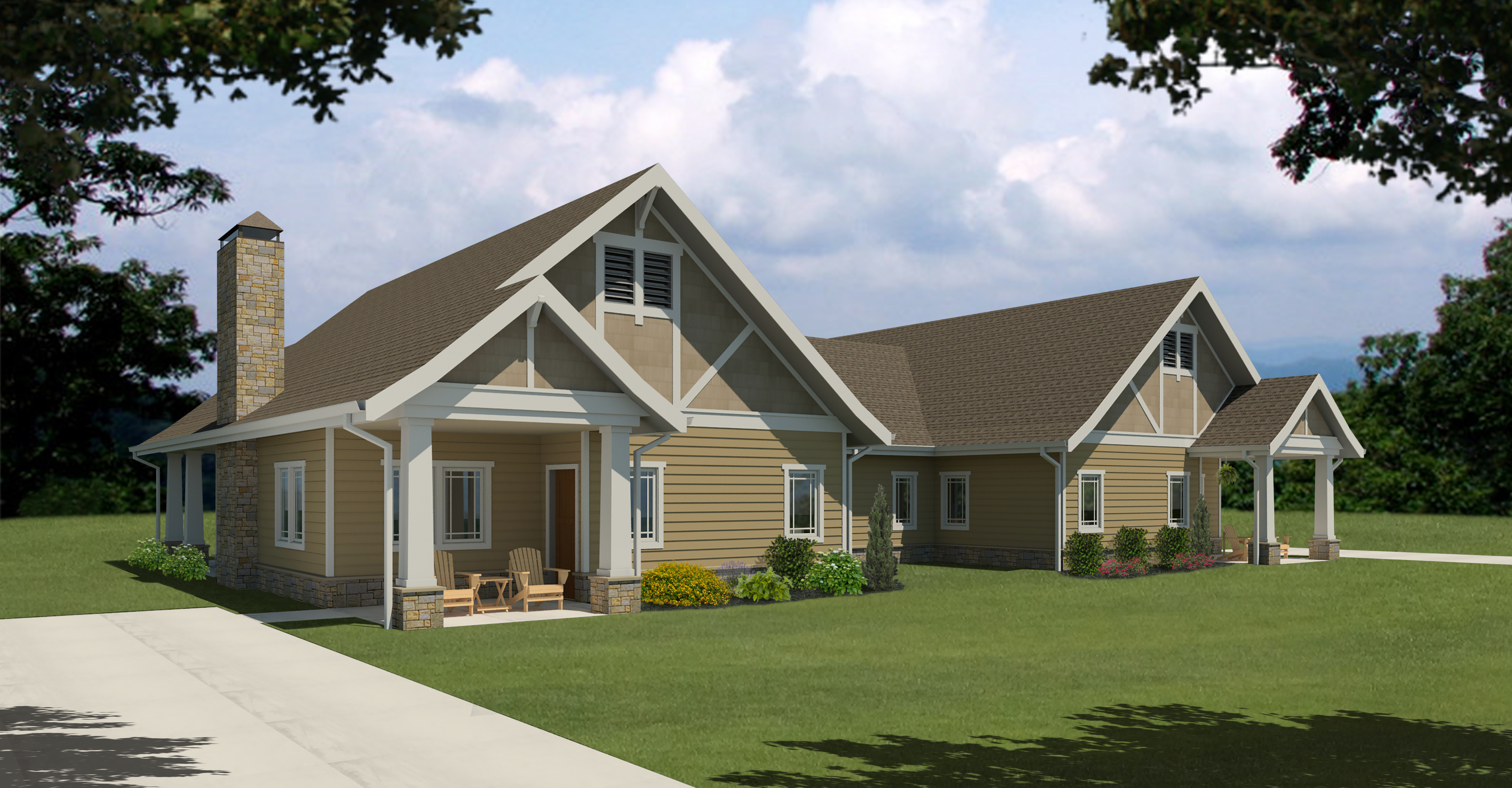 Rendering of a Village Home designed for private living with a neighborhood feel. 