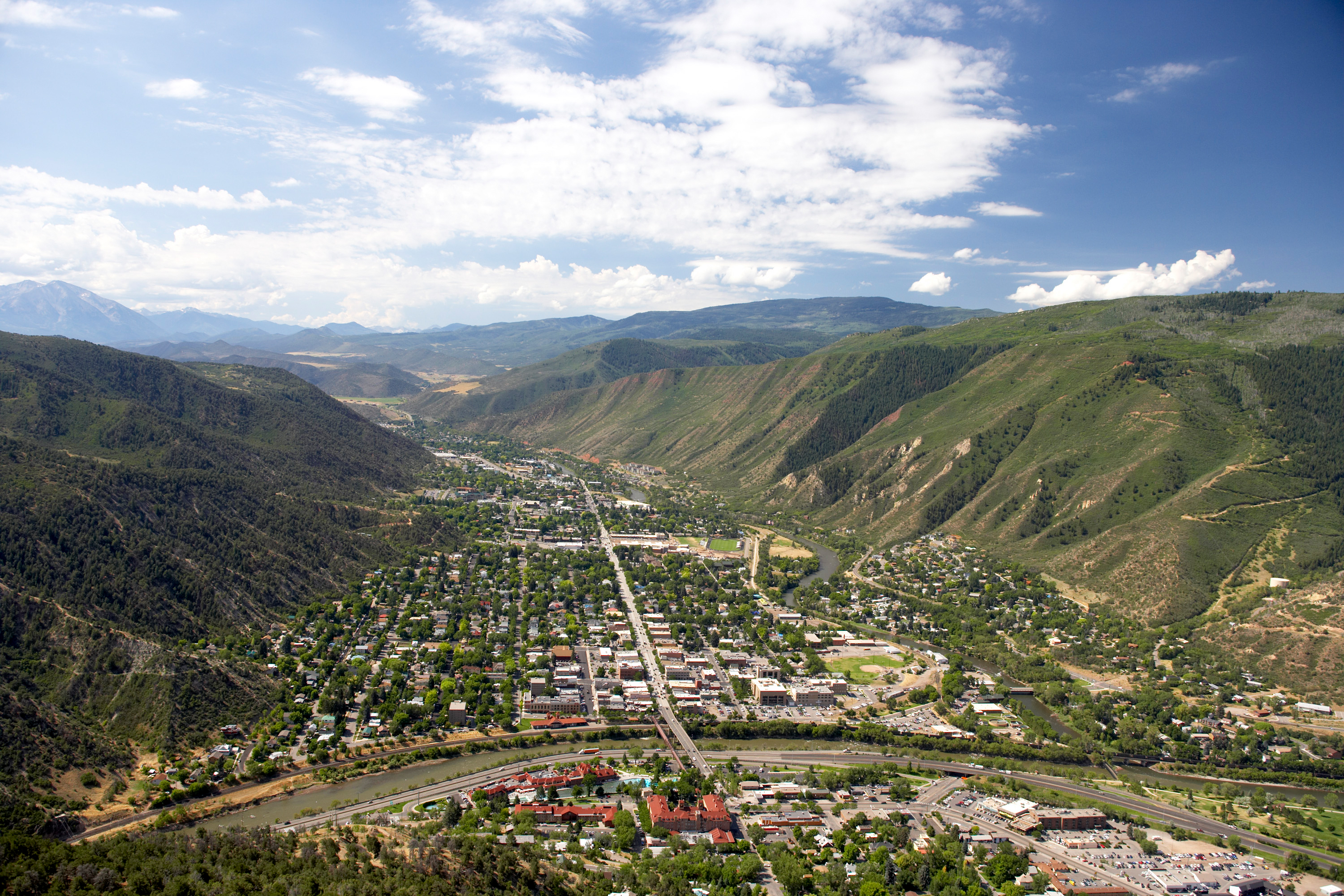 Scenic Aerial View of Glenwood Springs