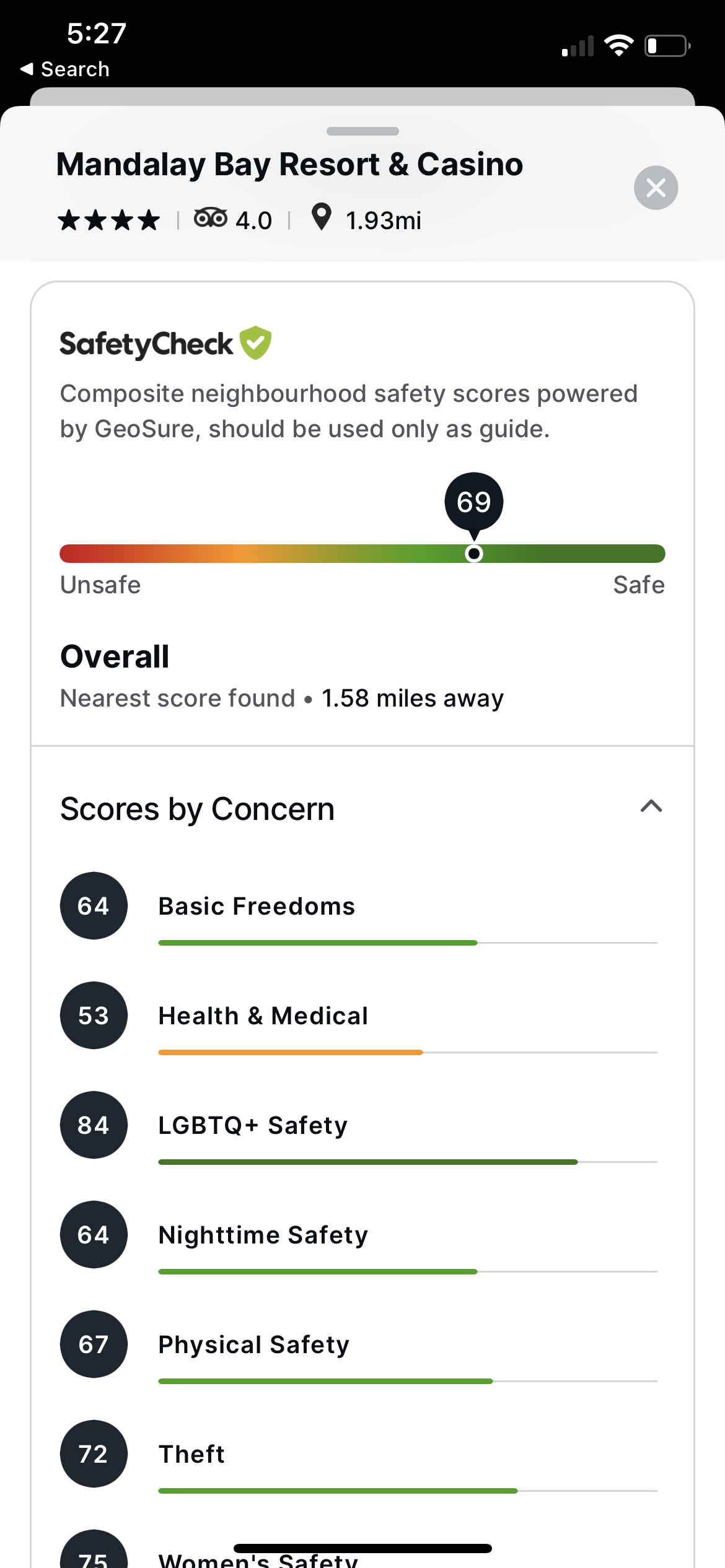 The award-winning Travel SafetyCheck feature built into Etta, the corporate travel planning and management platform from Deem, is now available on the Etta for mobile platforms.  

 

SafetyCheck offers more than just current pandemic-related information; it also includes neighborhood safety scores based on various criteria, including women's safety, nighttime safety, LGBTQ+ safety, and more. All this information is presented logically and clearly right within the booking process, where travelers need it most to make the best decisions for themselves and their companies. 